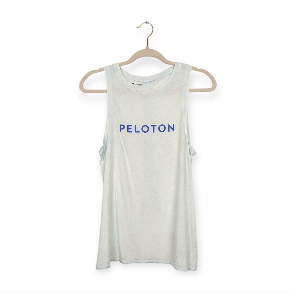 Peloton Women's Light Blue Tulip Back Lightweight Tank Top Size M